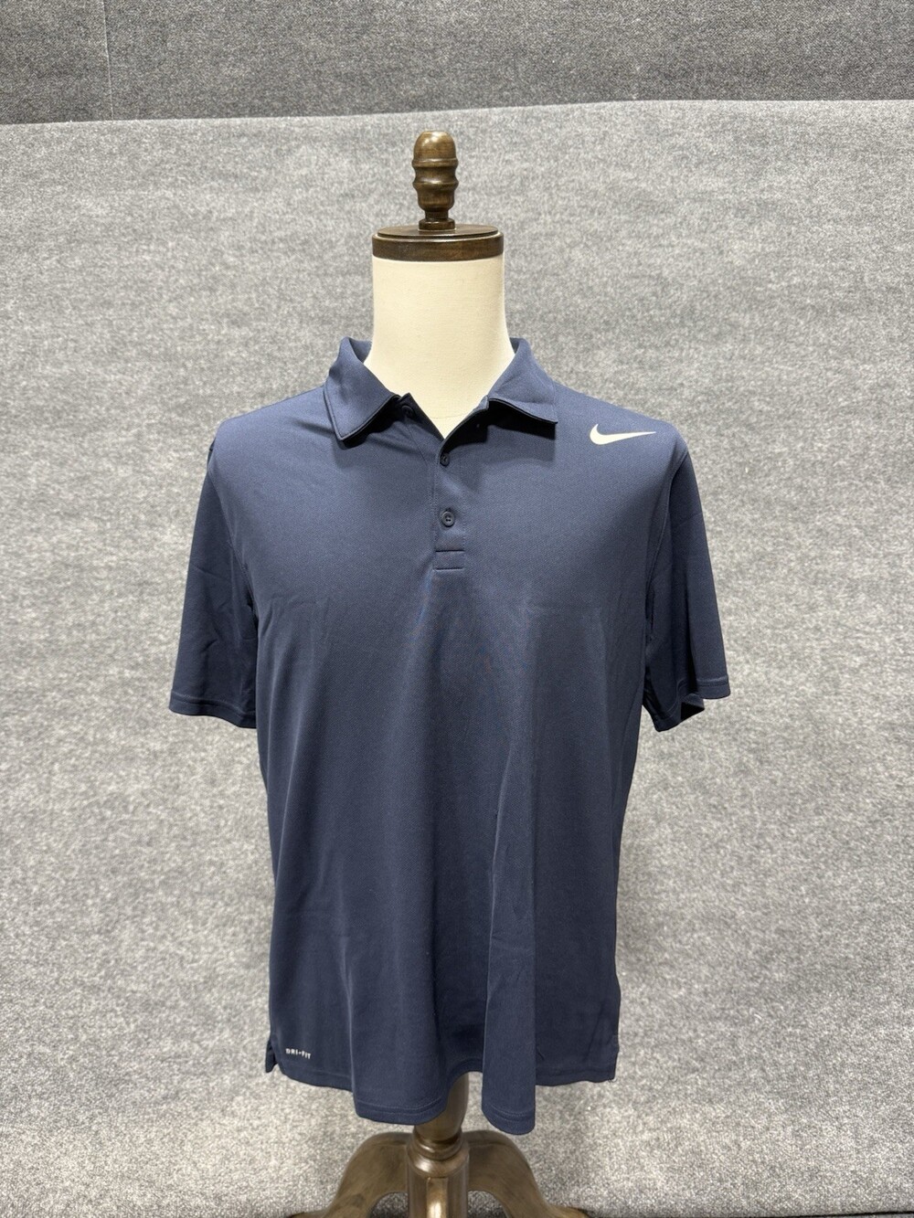 Nike Tennis Dri-FIT Polo Shirt Mens Large Blue Athletic Performance Golf